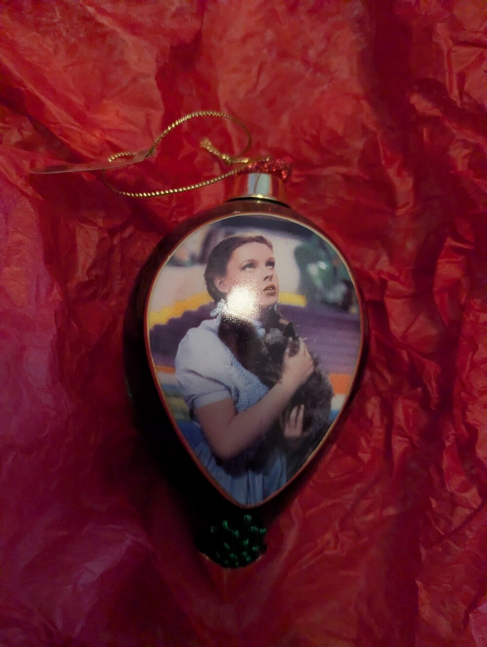 Wizard of Oz Teardrop Liquid filled Glass Holiday Ornament Set - Green - Picture 4 of 6